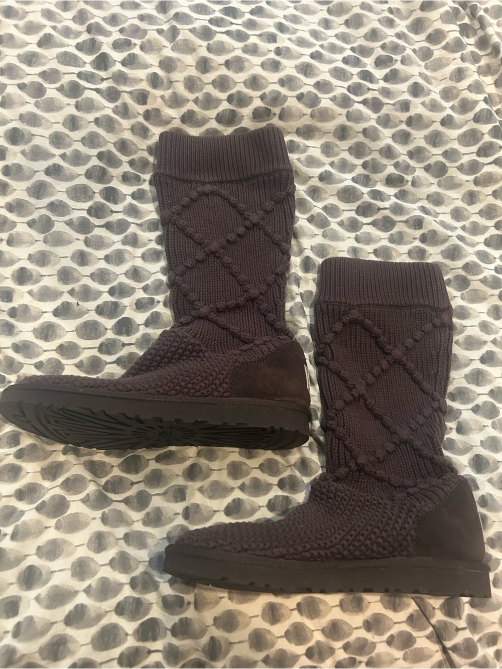 UGG Women's Knit Mid-Calf Winter Boots - Dark Brown